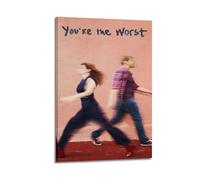 YTRWOEGF You're The Worst Poster décoratif sur toile vintage pour salon, chambre à coucher, 50 x 75 cm, style cadre