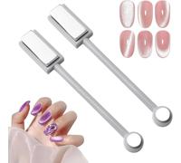 Ytseazn-2 Pièces Nail Art Aimant Stick,Manucure Nail Art Outils,3d Aimant À Effet ?Il De Chat,Gel À Ongles Double Tête Aimant Stick,Pour Vernis À Ongles Magnétique Pour ?Il De Chat
