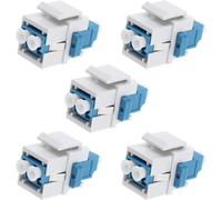 ytseazn-5Pcs Coupleur Lc À Lc Fibre Optique Multimode Lc Fibre Optique Keystone Duplex 10Gb F/F Pour Plaques Murales Panneaux De Brassage Boîtes De Montage En Surface