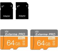ytseazn-64Gb Micro Sd Card Class 10 Memory Card With Sd Adapter Fast Speed Tf Card For Tablet/Mobile Phone/Camera/Car Audio/Game Console(2 Pcs 64Gb)