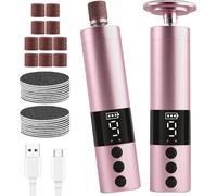 Ytseazn-Râpe À Pieds Pédicure Electrique,Rechargeable Electrique Lime Pour Les Pieds Avec Affichage 20 Tampons De Remplacement Et 8 Anneau De Gommage Ongles,Pour Enlever Les Peaux Mortes Des Pieds