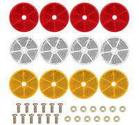 YTSMFL Lot de 12 catadioptres arrière, ronds, 60 mm, pour vélo, remorque, moto, réflecteurs latéraux E4, arrière pour scooter, orange, rouge, blanc