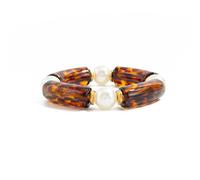 YTtkku Bracelet élastique tendance avec perles en résine aux couleurs marbrées uniques pour un empilage élégant et un cadeau simple et tendance, One Size, Comme décrit