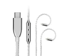 YTtkku Câble de remplacement 3,5 mm/Type-C 8 Core fil 2 broches 0,78 mm Contrôle du volume du casque 129,5 cm Câble léger et flexible