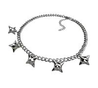 YTtkku Chaîne épaisse classique à huit points avec pendentif étoile - Accessoire élégant pour toutes les occasions