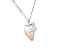 YTtkku Collier/boucles d'oreilles élégantes en résine en forme de fraise pour diverses occasions pour transmettre des sentiments doux et des expressions tendances. Collier/boucles d'oreilles en résine