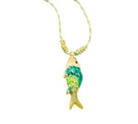 YTtkku Designs Collier en acier inoxydable coloré réglable Chaîne corde Cadeau décontracté Mode Collier Pendentif poisson en acier inoxydable, One Size, Comme décrit, Comme décrit.