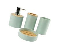 YTtkku Ensemble de 4 organiseurs de salle de bain avec couvercle et matériaux pour savon, brosse à dents, gobelets, ensemble de rangement pour salle de bain