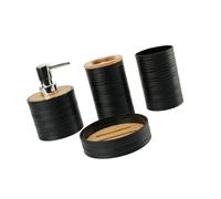 YTtkku Ensemble de 4 organiseurs de salle de bain avec couvercle et matériaux pour savon, brosse à dents, gobelets, ensemble de rangement pour salle de bain