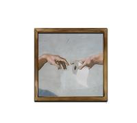 YTtkku Impression d'art miniature en bois représentant des chats amusants qui attirent les regards - Cadeau contemporain - Peinture de chat amusante