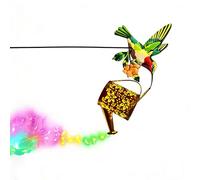YTtkku Lampe de jardin colorée en forme d'oiseau avec effet phosphorescent