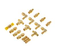 YTtkku Lot de 18 kits de connecteurs mâles femelles SMA convertisseur de prise coaxiale adaptateur banane connecteur de câble fiche fiche à souder seau adaptateur prise cordon câble queue de cochon