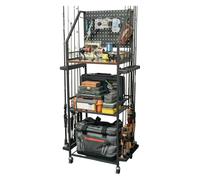 YTtkku Organiseur vertical pour canne à pêche de garage à trois niveaux pour rangement efficace de matériel compact à usage domestique