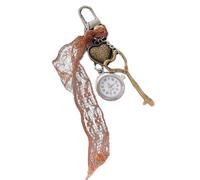 YTtkku Porte-clés avec montre de poche sur le thème de l'amour, design portable, idéal pour les occasions spéciales, style vintage, porte-clés avec cœur, marron, One Size