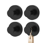 YTUGIL Crochet à ventouse - Charge maximale : 6 kg - Sans perçage - Étanche - Pour salle de bain, cuisine, fenêtre lisse - Verre (4 noirs)