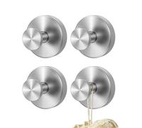 YTUGIL Crochet à ventouse - Charge maximale : 6 kg - Sans perçage - Étanche - Pour salle de bain, cuisine, fenêtre lisse - Verre (4 Argent)