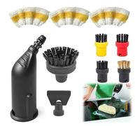 YTUGIL Lot de 10 Accessoires pour Nettoyeur Vapeur Kärcher SC1 SC2 SC3 SC4 SC5, brosses Rondes, Buses, Tubes d'extension, Brosse Plate et Brosse Plate (Accessoires 3+7 pièces pour Kärcher)