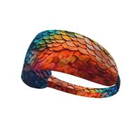 YTUOPWE Bandeau élastique arc-en-ciel fragments d'écailles de poisson pour homme et femme, doux, séchage rapide