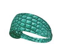 YTUOPWE Bandeau élastique en cuir de crocodile émeraude pour homme et femme, doux, séchage rapide