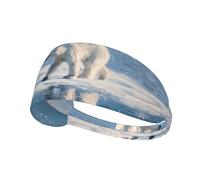 YTUOPWE Bandeau élastique pour homme et femme Motif ours polaire sur glace Séchage rapide
