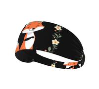 YTUOPWE Bandeau élastique pour homme et femme - Motif petit renard avec guirlande - Séchage rapide
