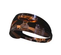 YTUOPWE Bandeau élastique pour homme et femme - Séchage rapide - Motif cigare et whisky