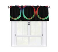 YTUOPWE Cantonnière de rideau à motif de tourbillons tricolores pour cuisine, salle de bain, buanderie et studio 137,2 x 45,7 cm