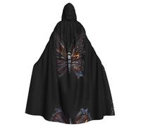 YTUOPWE Cape à capuche d'Halloween pour adulte avec image de papillon mystère confortable et douce avec grand bord adaptée pour les soirées dansantes et les rassemblements