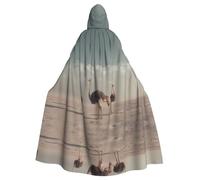 YTUOPWE Cape d'Halloween à capuche pour adulte - Motif autruche dans le désert - Confortable et douce avec un large bord - Convient pour les soirées dansantes et les rassemblements