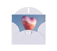 YTUOPWE Carte de vœux blanche à carreaux vierges et perles - Superbe bloc de notes vierges - Ballons d'amour flottants