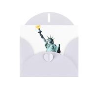 YTUOPWE Carte de vœux blanche vierge à carreaux et perle magnifique bloc de notes vierge Statue de la Liberté