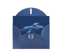 YTUOPWE Carte de vœux bleue vierge à carreaux et perle magnifique bloc de notes vierge tortue sur une baleine