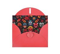 YTUOPWE Carte de vœux rouge à carreaux vierges et perles - Superbe bloc de notes vierges - Impression insolite