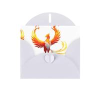 YTUOPWE Carte de vœux vierge blanche et perle magnifique photo de phénix de feu