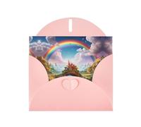 YTUOPWE Carte de vœux vierge rose et perle magnifique bloc de notes vierge Little World Under the Rainbow Picture