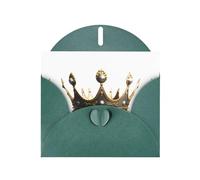 YTUOPWE Carte de vœux vierge vert foncé et magnifique bloc de note vierge avec perle The King's Crown Picture