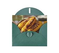 YTUOPWE Carte de vœux vierge vert foncé et perle magnifique bloc de notes vierge collante grillée image de maïs grillé