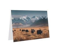 YTUOPWE Carte de vœux vierge vert foncé et perle magnifique bloc de notes vierges Cattle on the Prairie Picture