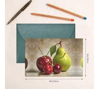 YTUOPWE Carte de vœux vierge vert foncé et perle magnifique bloc de notes vierges Cerises et poires