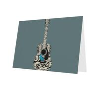 YTUOPWE Carte de vœux vierge vert foncé et perle magnifique bloc de notes vierges graffiti guitare image