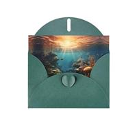 YTUOPWE Carte de vœux vierge vert foncé et perle magnifique bloc de notes vierges Petit poisson paradis image