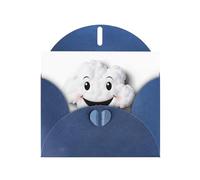 YTUOPWE Carte vierge bleue à carreaux de vacances et perle magnifique bloc de notes blanc souriant nuages blancs image