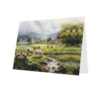 YTUOPWE Carte vierge bleue à carreaux de vacances et perle magnifique bloc de notes vierge aquarelle campagne image