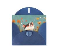 YTUOPWE Carte vierge bleue à carreaux de vacances et perle magnifique bloc de notes vierge chaton sur une sortie printanière