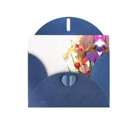 YTUOPWE Carte vierge bleue à carreaux de vacances et perle magnifique bloc de notes vierges fleurs d'iris image