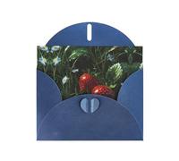 YTUOPWE Carte vierge bleue à carreaux de vacances et perle magnifique bloc de notes vierges fraises dans l'herbe image