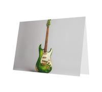 YTUOPWE Carte vierge bleue à carreaux de vœux et perle magnifique bloc de notes vierge Image de guitare verte