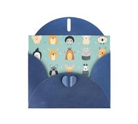 YTUOPWE Carte vierge bleue à carreaux de vœux et perle magnifique bloc de notes vierges Images de la faune Image