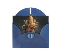 YTUOPWE Carte vierge bleue à carreaux de vœux et perle magnifique bloc de notes vierges Thanksgiving oreilles de maïs image