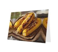 YTUOPWE Carte vierge grise à carreaux de vœux et perle magnifique bloc de note vierge collante grillée image de maïs grillé